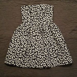 Strapless Leopard Print Party Dress